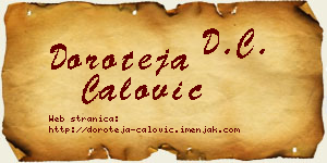 Doroteja Ćalović vizit kartica